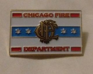 Chicago Fire Department Flag Cfd Logo Lapel Tie Pin