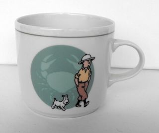 Rare Tintin And Snowy Porcelain Mug The Crab With Golden Claws France 1996