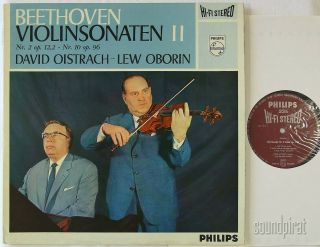 Oistrakh Oborin Beethoven Violin Sonatas 2 Philips Hifi Stereo 835151 Ay Ex - Nm
