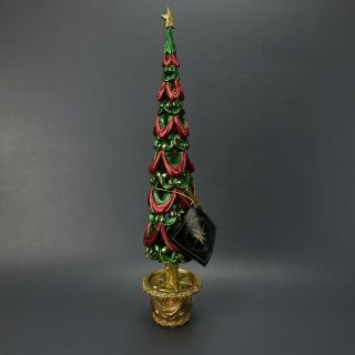 Rare Christopher Radko Red And Green Christmas Tree Cat.  No.  01 - 6375 - 0