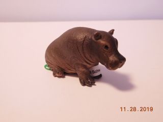 Schleich Baby Calf Hippo Figure W Tag Retired 2012 Animal Wildlife Hippopotamus