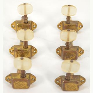 Vintage Kolb 3x3 Gold/pearl Button Tuners For Guild Gretsch