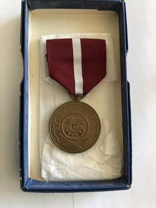 Vintage Us Coast Guard Good Conduct Medal Semper Paratus Fidelity Zeal Obedience
