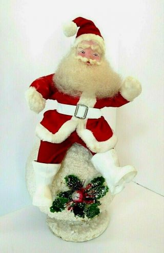 Vintage Harold Gale Santa On Snowball Store Display ? Early 1950s Wired 18 " Tall