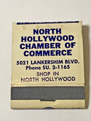 Vintage Book Front Strike Matches North Hollywood Chamber Of Commerce La,  Ca
