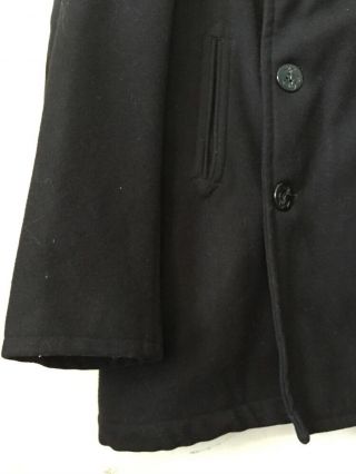 Navy Pea Coat USN Issued Wool 38R Large Vintage Peacoat Vi - Mil 38 3