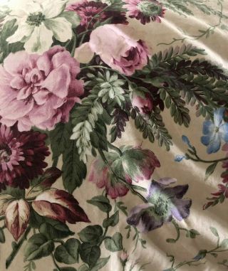 Vintage Ralph Lauren Adriana Full Queen Comforter Floral Flower Pink Purple Bkue