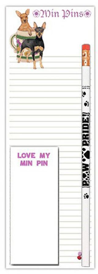 Mini Pinscher Notepad & Pencil Gift Set