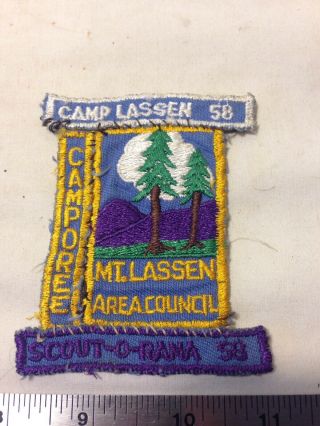 Camp Lassen Camporee Mt.  Lassen Area Council 1958 Bsa Patch