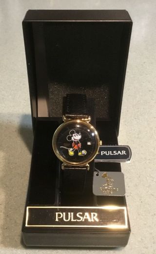 Pulsar Mickey Mouse Watch Wristwatch W/original Boxes & Papers