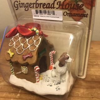 Brittany Spaniel Christmas Ornament Gingerbread House Brown Dog Ornament