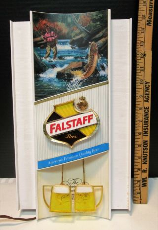 Vintage Falstaff Beer Sign Wall Hanger Bare Ware Lights And Animation
