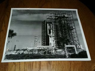 Nasa Astronaut B&w Photo 8×10 Titan Pre - Launch 1966 Tower Usaf Vtg
