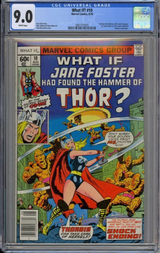 What If 10 Cgc 9.  0 Vf/nm Wp 1st Jane Foster As Thor Marvel 1978 Love & Thunder