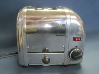 Dualit Stainless 2 Slice Toaster W Tray Model 2br/11ea87 Great