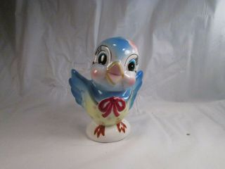 Lefton Bluebird Bank 2003 Anthropomorphic Porcelain Blue Bird W/stopper