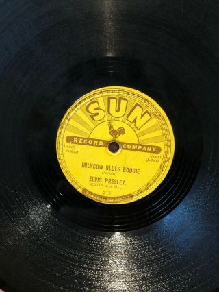 Elvis Presley 78 Rpm Milkcow Blues Boogie / Heartbreaker 1955 Sun 215