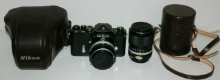 Vintage Nikon F Camera.  Low Serial No.  W/ 2 Nikkor Lenses,
