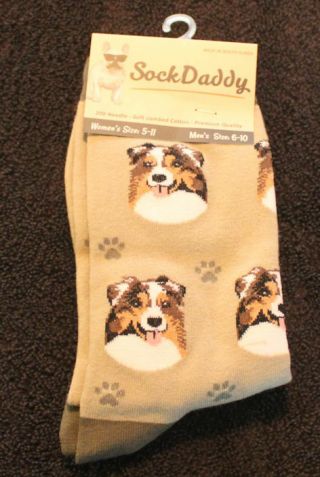 Australian Shepherd Dog Breed Lightweight Stretch Cotton Adult Socks