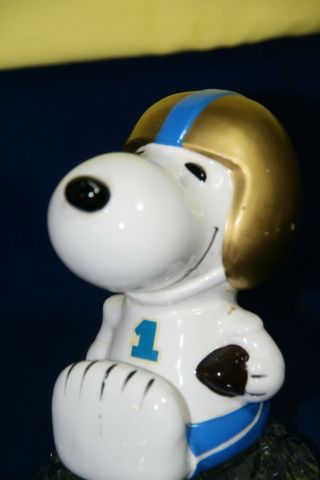 Peanuts Snoopy Football Player Figural Ceramic Bank 1970 