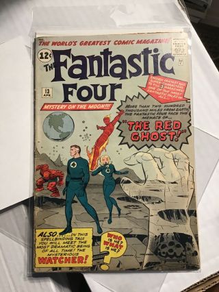 Fantastic Four 13 1st App The Watcher 1st App The Red Ghost (1963) Vg,
