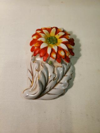 Vintage/antique Porcelain Wall Pocket Flower Made In Occupied Japan