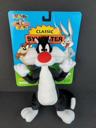 Vintage 1994 Warner Bros Looney Tunes Sylvester Cat Plush Toy 11 " Tyco Rare