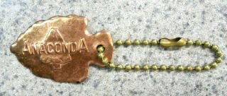 Vintage Anaconda Copper Mining Co.  Advertising Butte Montana Arrowhead Keychain