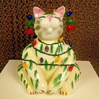 2002 Lacombe Willitts Designs 87106 Christmas Cat Whimsiclay Lights