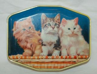 Vintage Rare George W.  Horner & Co.  Candy Toffee Tin 3 Kittens England Cute