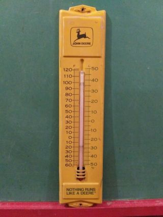 Vintage John Deere Thermometer 13 " Farm Equipment Gas Oil Sign