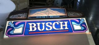 Vintage Busch Beer Lighted Sign Pool Table Bar Club Game Room Man Cave