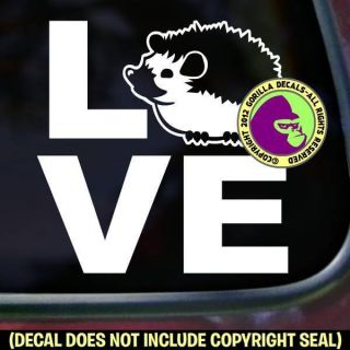 Love Word Hedgehog Vinyl Decal Sticker Hedge Hog Hogs Sign Car Window Wall
