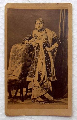 India Cdv Photo Cort Dancer Lady Over 100 Years Old Cdv - 14