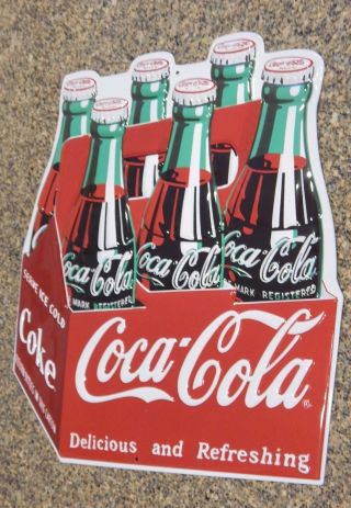 Coca - Cola Carton Die Cut Coke 6 - Pack Tin Sign 2180041