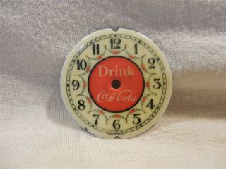 Vintage Coca - Cola Germany Porcelain Enamel Small Dome Clock Face Only 2 1/8 "