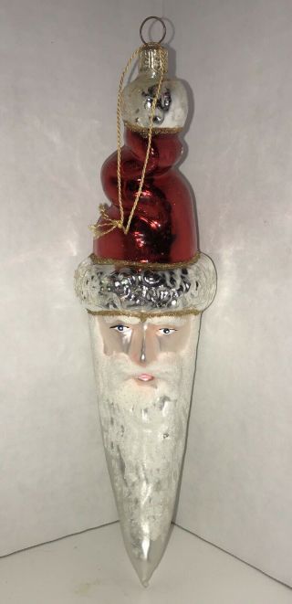Kurt Adler Polonaise Komozja Christmas Ornament Santa Moon Shape