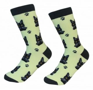 Black Tabby Cat Socks Unisex Dog Cotton/poly One Size Fits Most