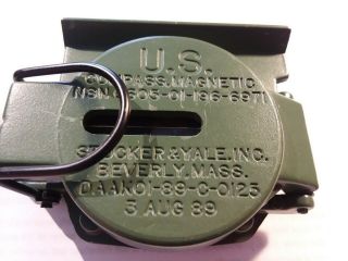 Us Military Tritium Lensatic Compass Model 3h Sandy - 183 Olive Drab Made 1989