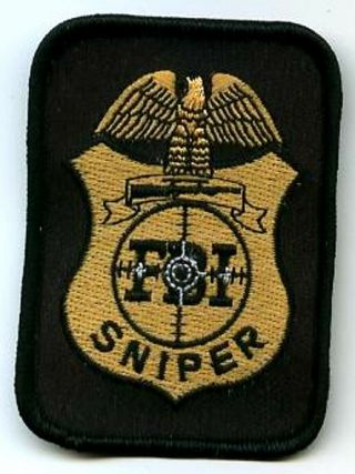Swat Sniper Gold Fbi F.  B.  I.  Sniper Patch Iron - On Patch