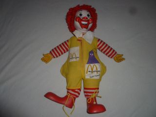 Vintage Ronald Mcdonald Plush Doll 21 " Hasbro 1978 Clown W Whistle & Grimace