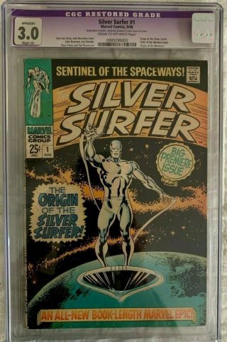 Silver Surfer 1 (1968) Cgc 3.  0 Lee - Buscema - Sinnott : Origin Of Watcher Mcu