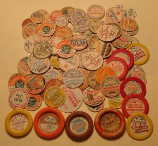 Over 100 Farms Dairy Milk Bottle Caps,  Ny,  Me,  Vt,  Nh,  Ma,  Wi,  Mi,  Mo,  Ky,  Pa.  & More.