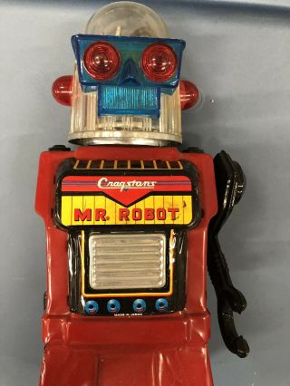 Yonezawa CRAGSTAN ' S MR.  ROBOT 50 ' s Vintage Tin Toy Battery Operated from Japan 2