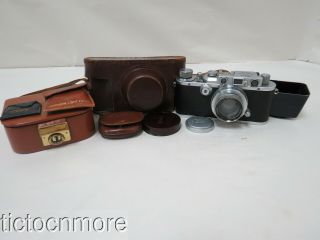 Vintage Leica Camera No.  197296 Ernst Leitz Wetzlar Summar Lens F= 5cm 1:2 & Case