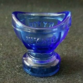 Vintage Wyeth 7 Cobalt Blue Glass Eye Wash Cup