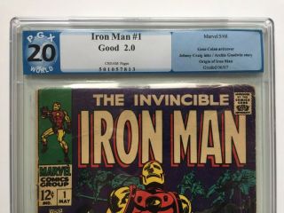 The Invincible Iron Man 1 (Marvel Comics 1968) PGX 2.  0,  Origin Iron Man Retold 2