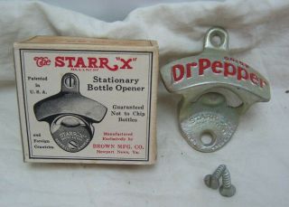Vintage Dr.  Pepper Starr - X Cast Iron Bottle Opener W/ Box