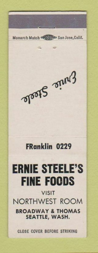 Matchbook Cover - Ernie Steele 