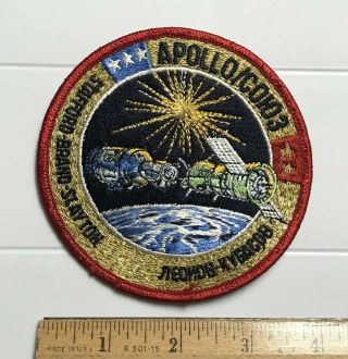 Nasa Apollo Soyuz Test Project Us Russia Joint Space Mission 4 " Round Patch